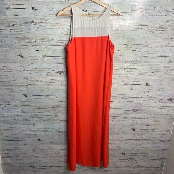 Bb Dakota orange white maxi dress size  medium - Picture 1 of 8